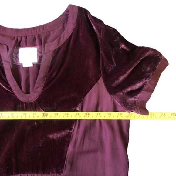 Anthropologie Maeve Ingrid Velvet Tunic Dress in Burgundy - Picture 15 of 16